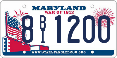 MD license plate 8BI1200