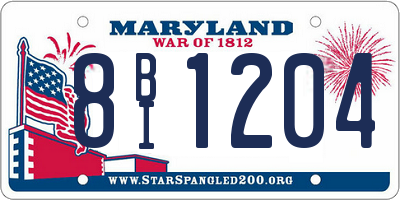 MD license plate 8BI1204