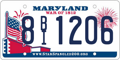 MD license plate 8BI1206