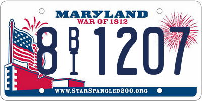 MD license plate 8BI1207
