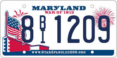 MD license plate 8BI1209
