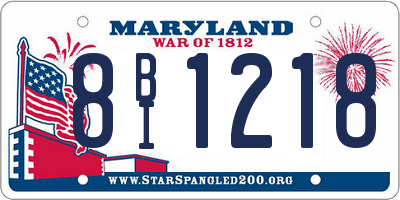 MD license plate 8BI1218