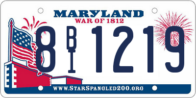 MD license plate 8BI1219