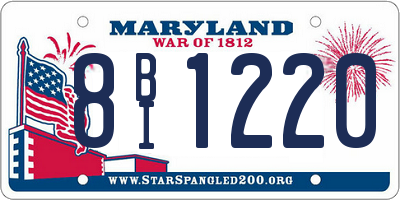 MD license plate 8BI1220