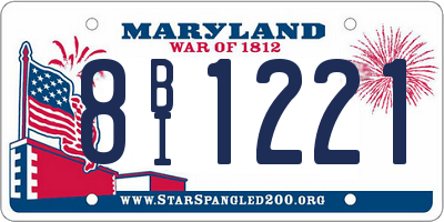 MD license plate 8BI1221