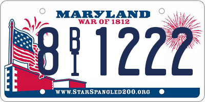 MD license plate 8BI1222