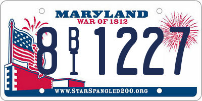 MD license plate 8BI1227