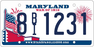 MD license plate 8BI1231