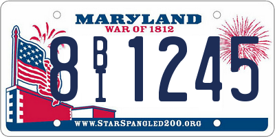 MD license plate 8BI1245