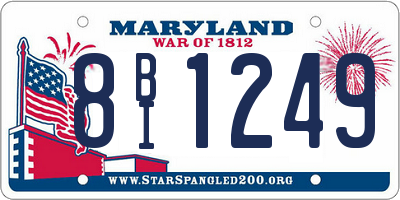 MD license plate 8BI1249