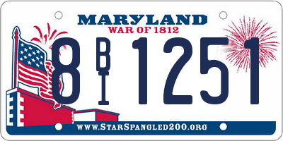 MD license plate 8BI1251