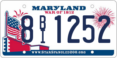MD license plate 8BI1252