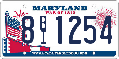 MD license plate 8BI1254