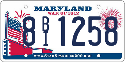 MD license plate 8BI1258
