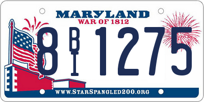 MD license plate 8BI1275