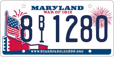 MD license plate 8BI1280