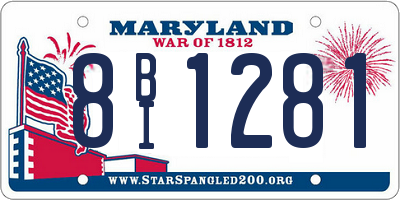 MD license plate 8BI1281