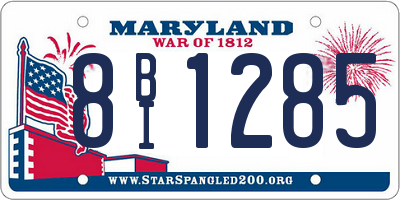 MD license plate 8BI1285