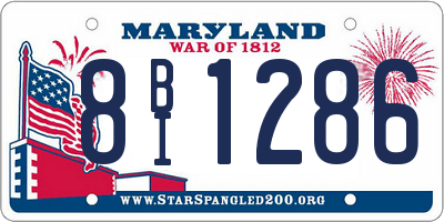 MD license plate 8BI1286