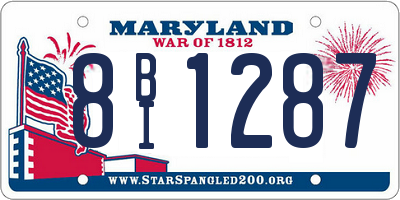 MD license plate 8BI1287