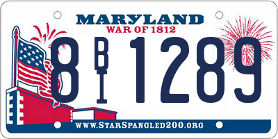 MD license plate 8BI1289