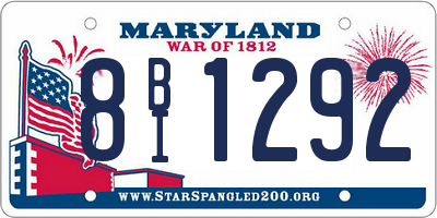 MD license plate 8BI1292