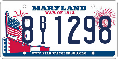 MD license plate 8BI1298