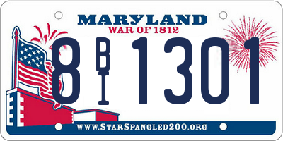 MD license plate 8BI1301