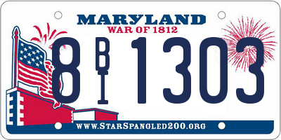 MD license plate 8BI1303
