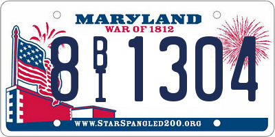MD license plate 8BI1304
