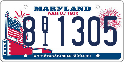 MD license plate 8BI1305