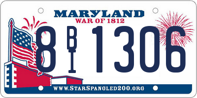 MD license plate 8BI1306