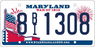 MD license plate 8BI1308