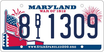 MD license plate 8BI1309