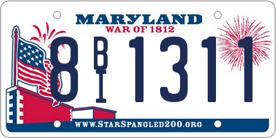 MD license plate 8BI1311