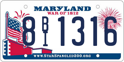 MD license plate 8BI1316