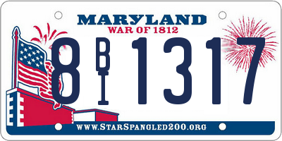 MD license plate 8BI1317