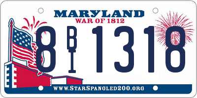 MD license plate 8BI1318