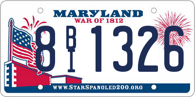 MD license plate 8BI1326