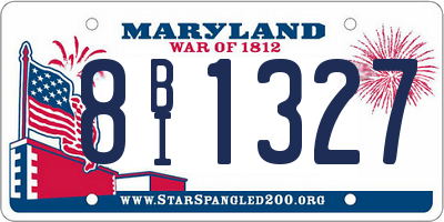 MD license plate 8BI1327