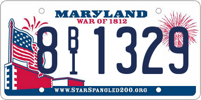 MD license plate 8BI1329