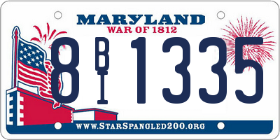 MD license plate 8BI1335