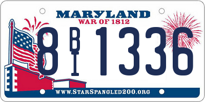 MD license plate 8BI1336