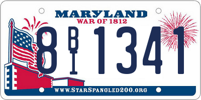 MD license plate 8BI1341