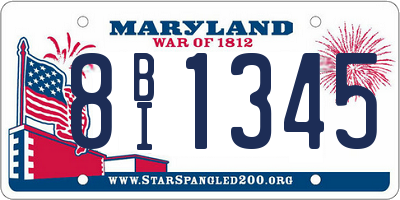 MD license plate 8BI1345