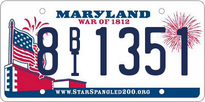 MD license plate 8BI1351