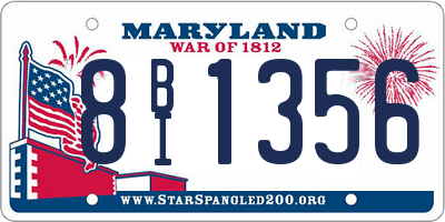 MD license plate 8BI1356