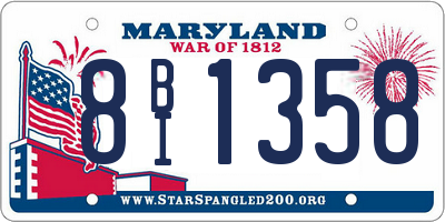 MD license plate 8BI1358