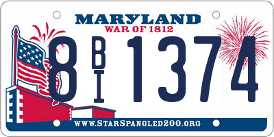 MD license plate 8BI1374