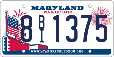 MD license plate 8BI1375